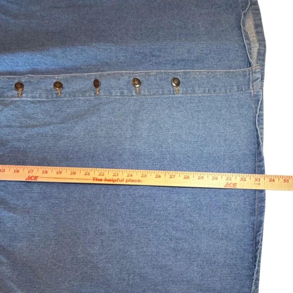 Womens‎ Blue Denim Button Front Midi A-Line Skirt 24W Petite Modest Cottagecore